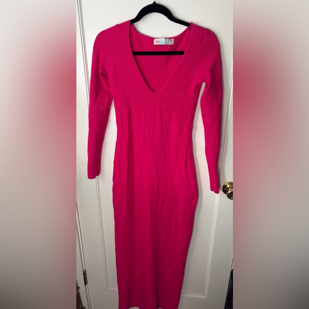 Free People Beach Pink Long Sleeve Dress